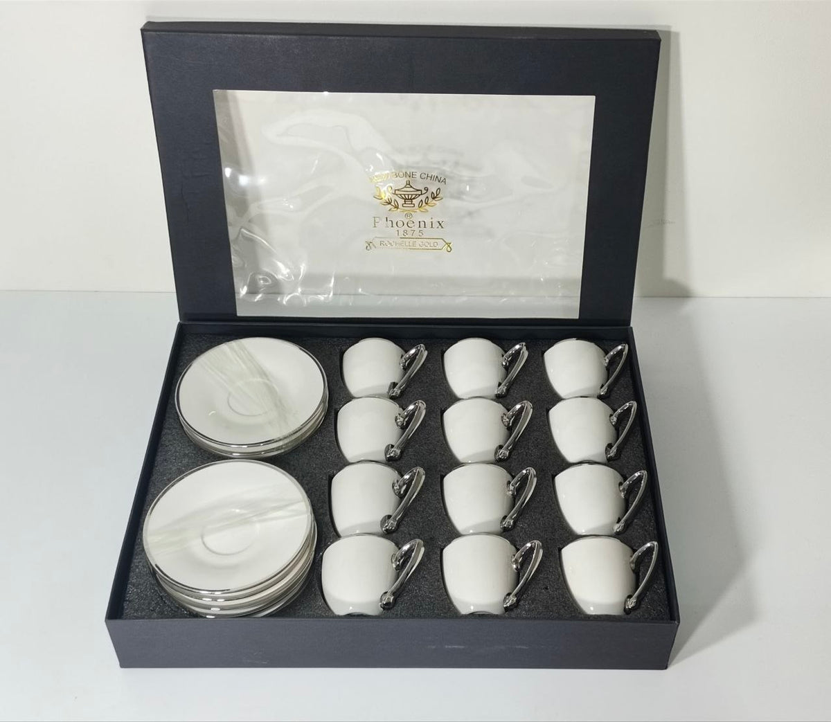 Phoenix Ceramic Coffee Cup and Saucers
