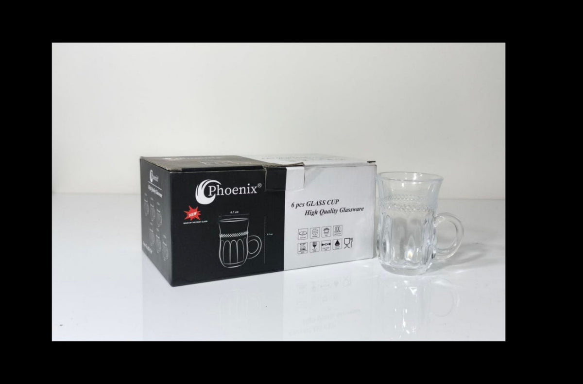 Phoenix Transparent Glass Tea Cups
