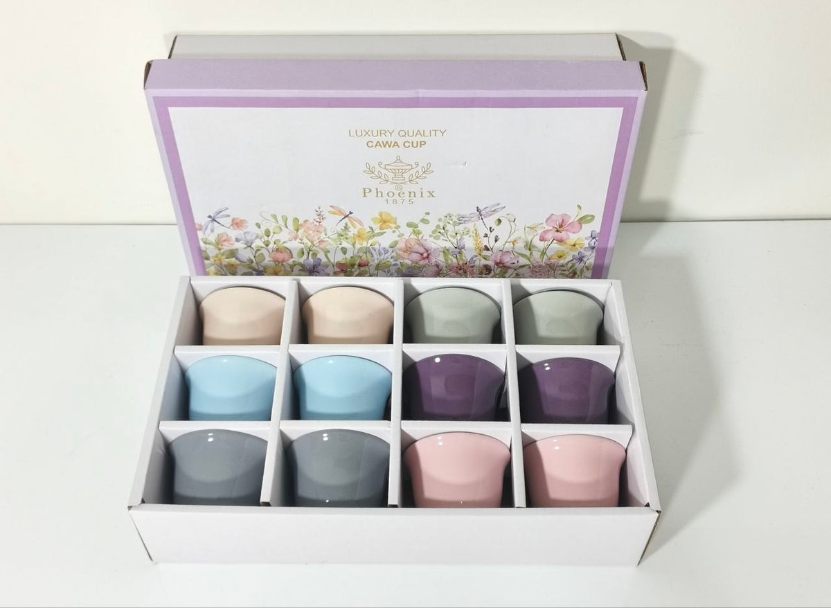 Phoenix Shaffeh - Set of 12 Traditional Handlesamic Coffee Cups&nbsp