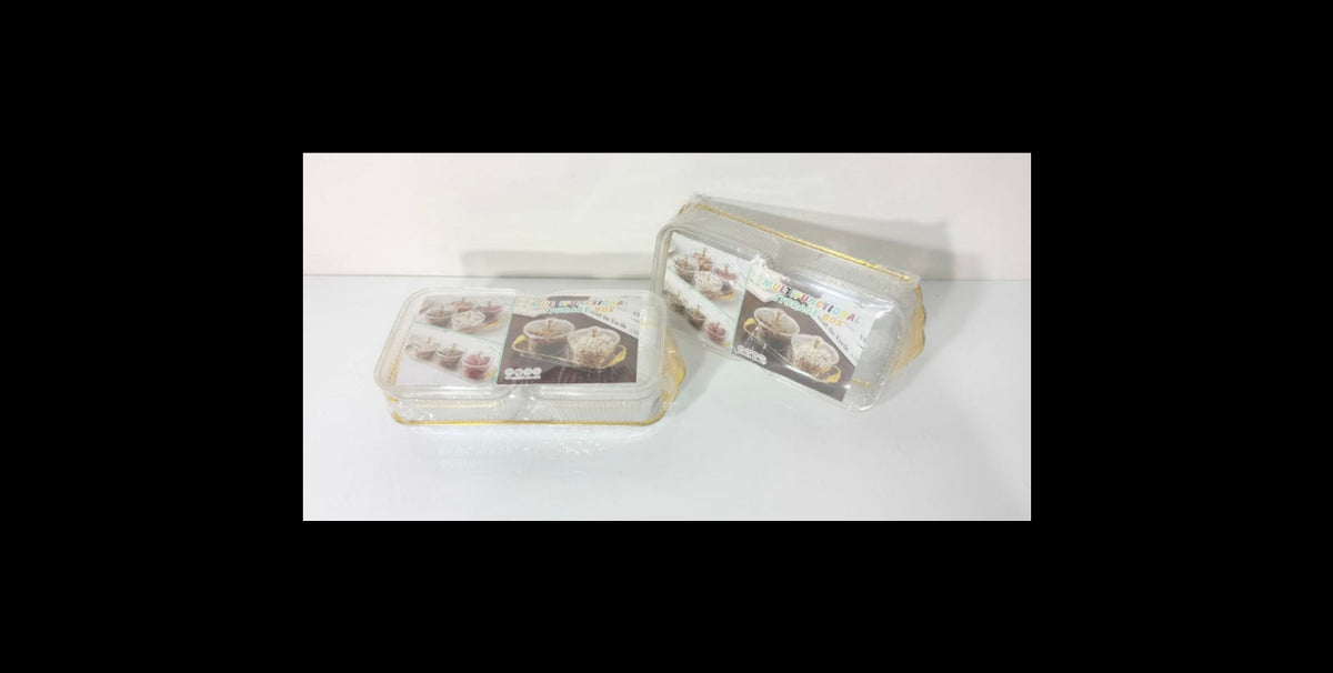 Plastic Tray with 2 Pots with Cover